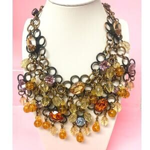 Philippe Ferrandis of Paris Runaway Necklace with Bohemian Glass Stones